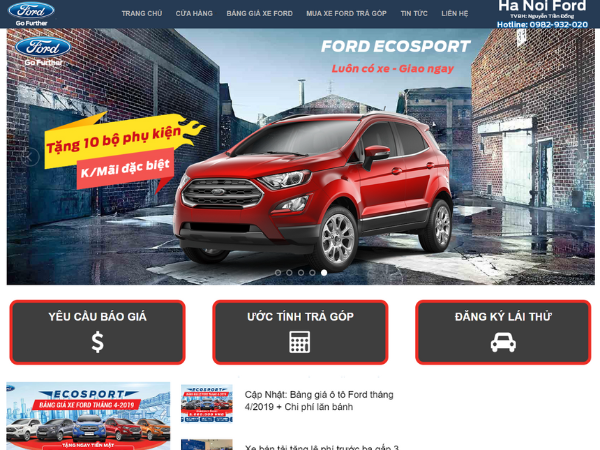 Lợi ích khi thiết kế website đại lý xe Ford