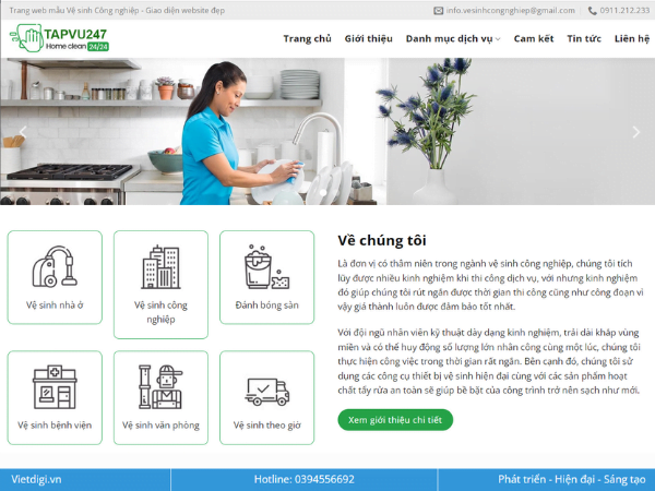 Lợi ích khi thiết kế website vệ sinh công nghiệp