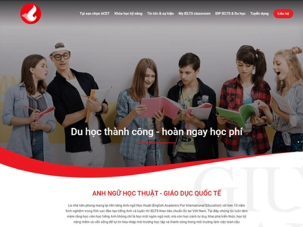Lợi ích khi thiết kế website trung tâm anh văn 06