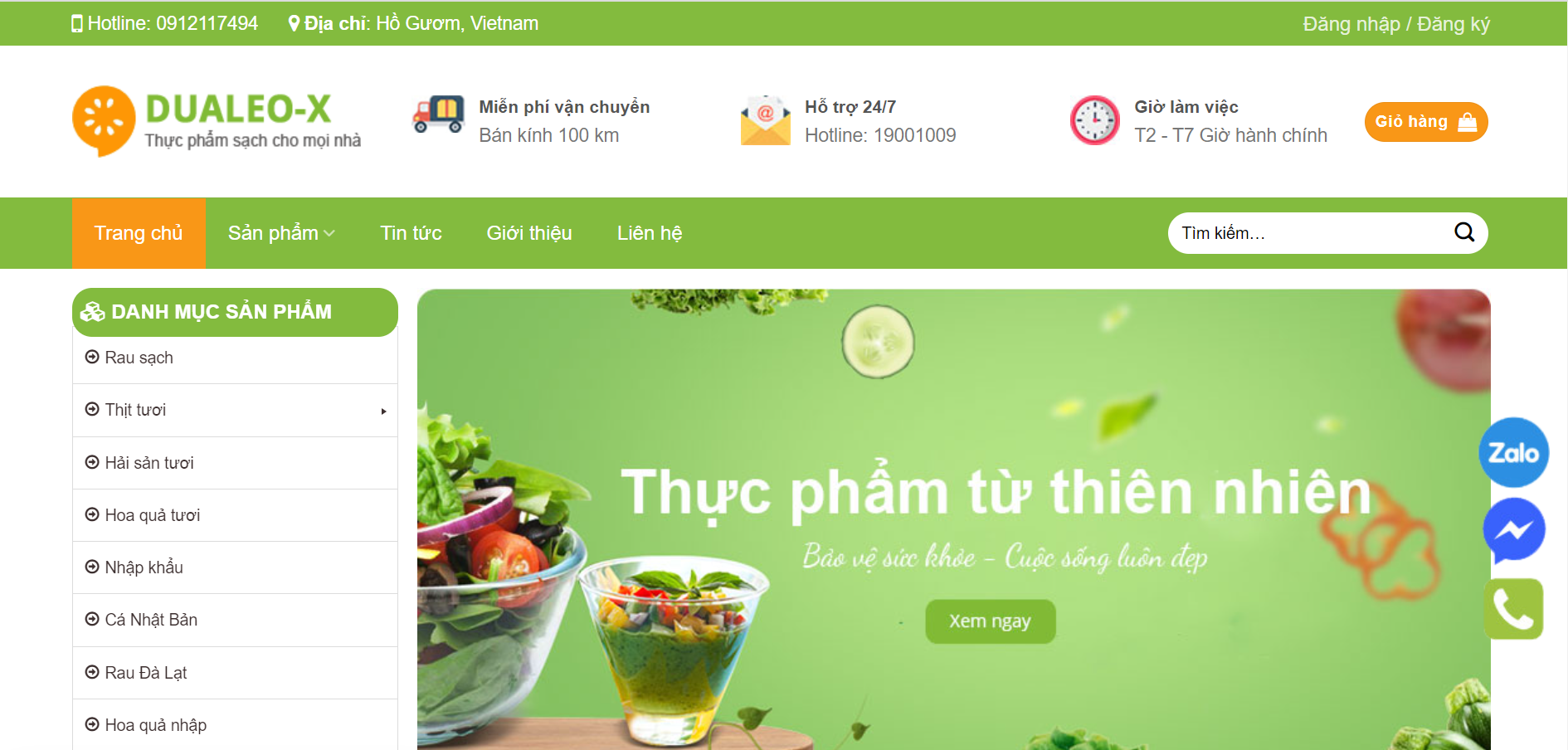 Thiết kế website thực phẩm sạch thu hút