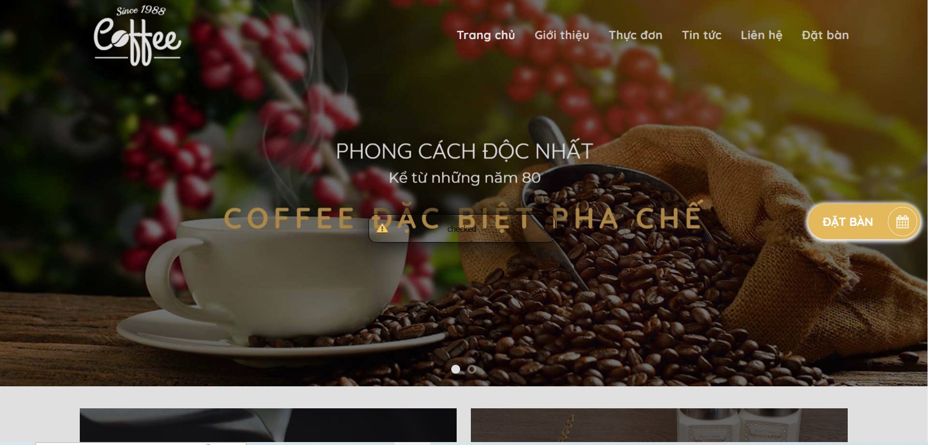 Thiết kế website bán cà phê độc đáo 