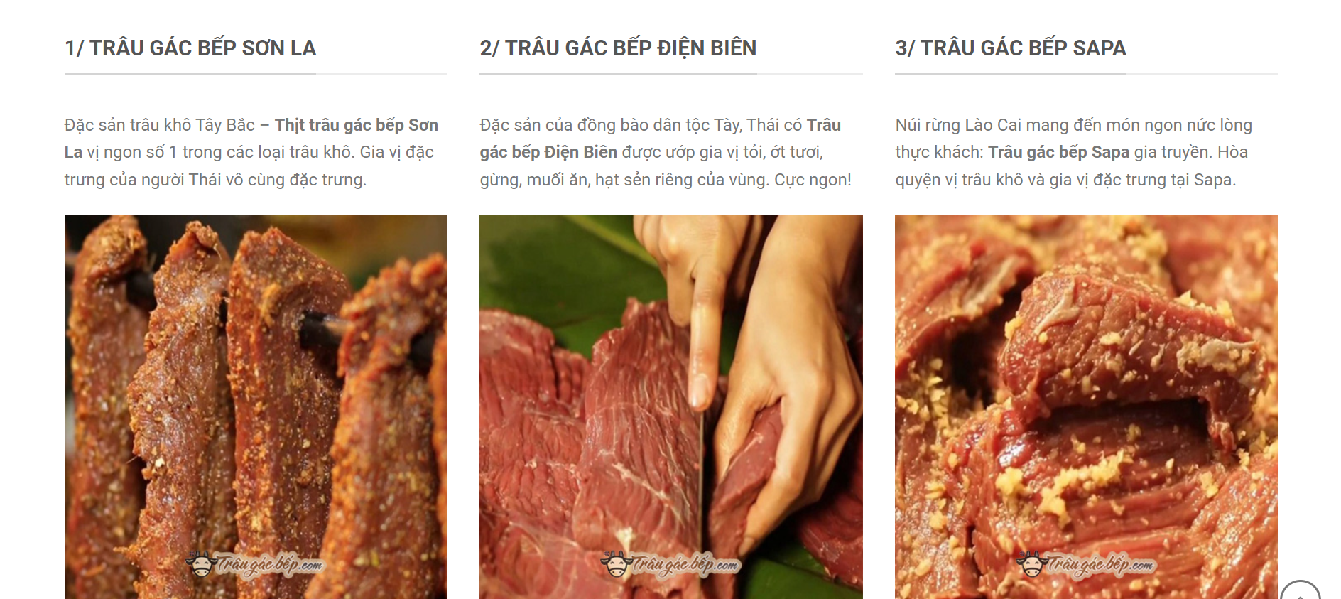 Thiết kế website bán thịt trâu ấn tượng 