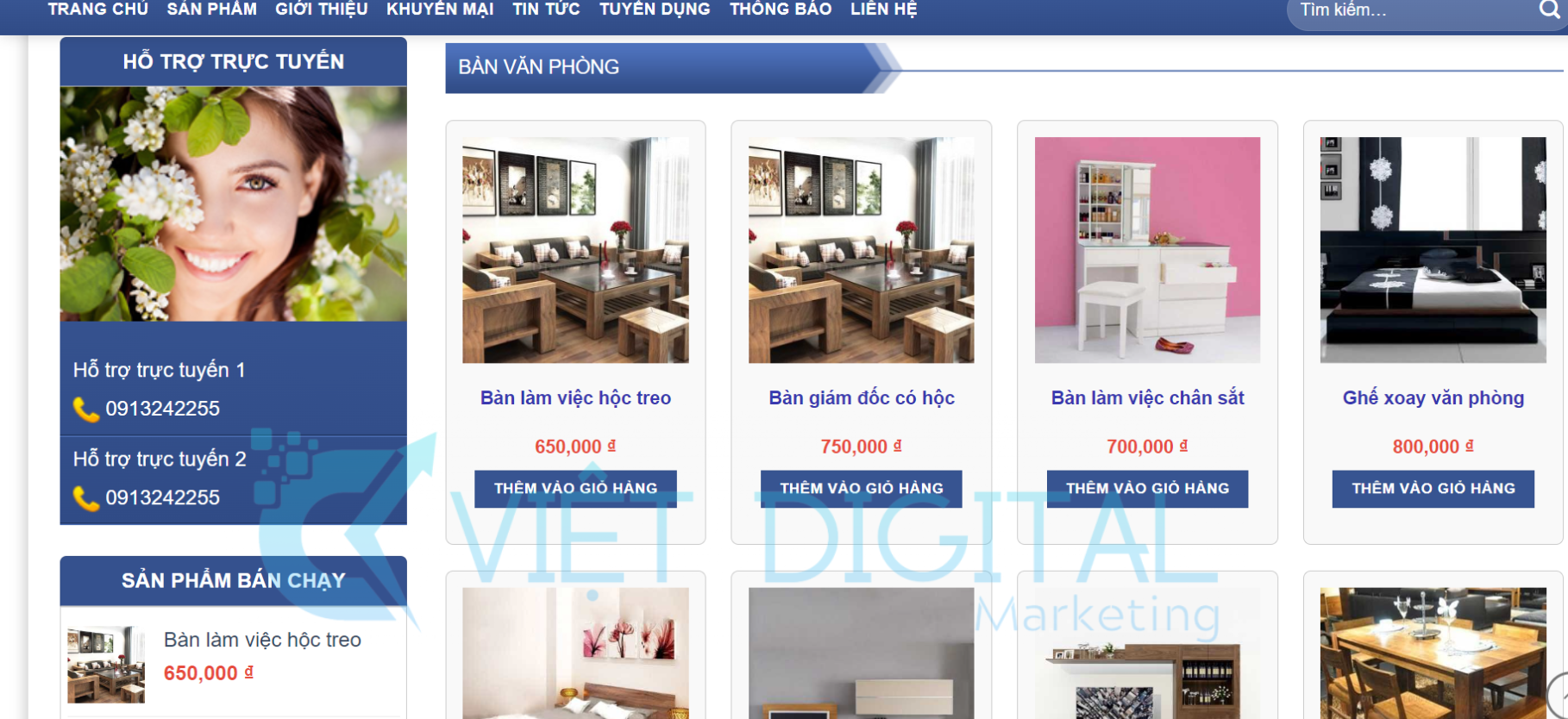 Dịch vụ thiết kế website nội thất chuyên nghiệp Việt Digital